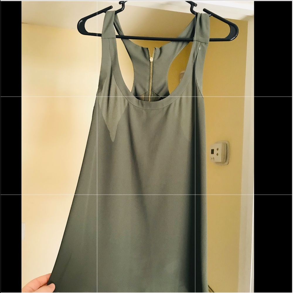 Tank top with gold zipper on back